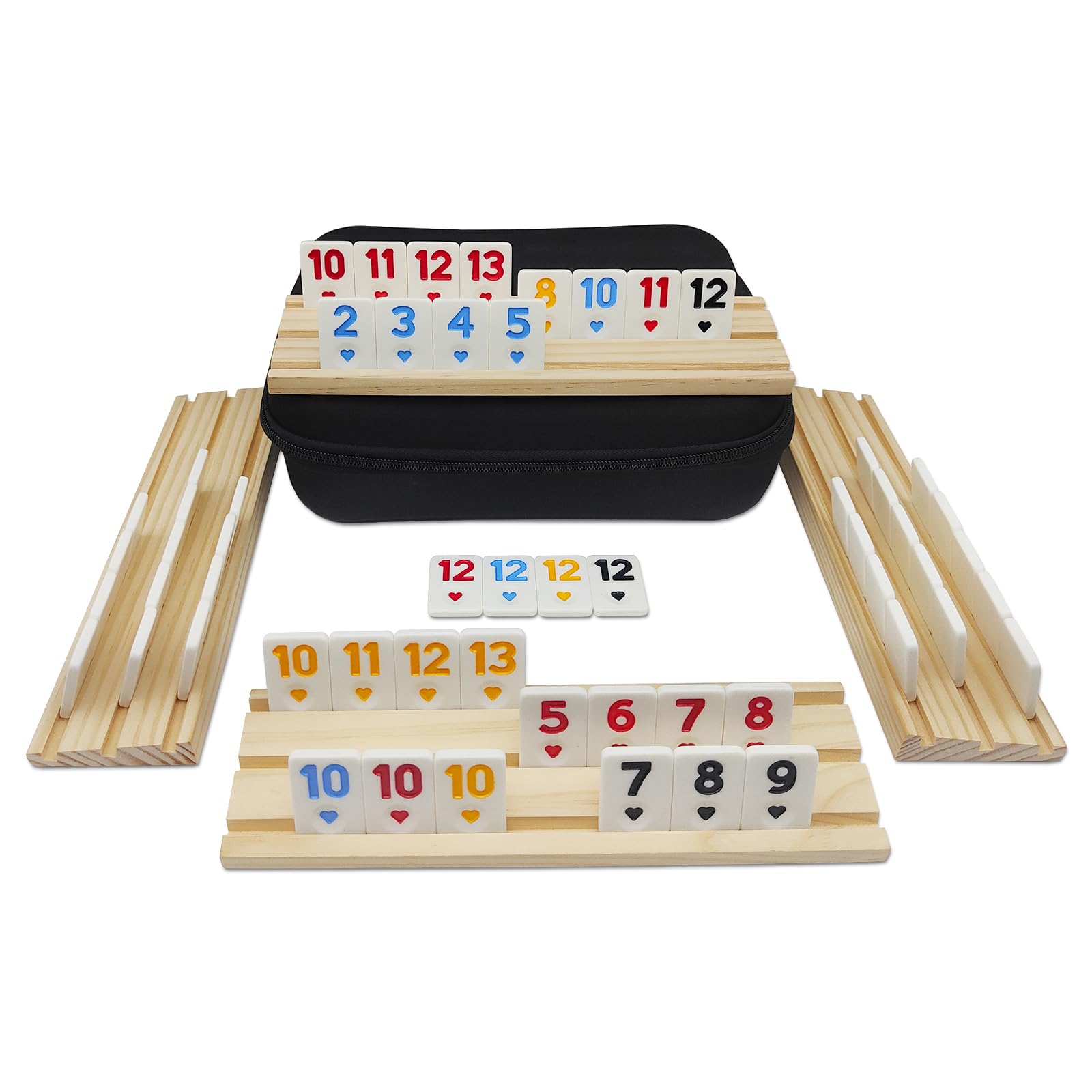 RUMMY 3点ダイニングセットNo.2699● ※現金、クレジット、スマホ決済対応 Rummy Cube 8 Player Upgraded Edition with 8 Wooden Racks,214 Tiles
